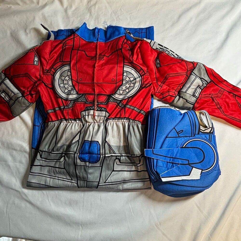 Halloween Transformers Optimus Prime Padded Costume Outfit w/Mask Helmet, Kids M